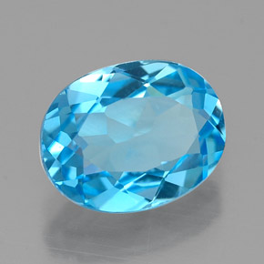 Topazio naturale blu da 2,18 ct, taglio ovale, VVS