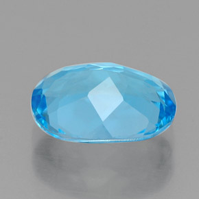 Topazio naturale blu da 2,18 ct, taglio ovale, VVS