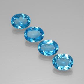Topazio naturale blu da 8,49 ct, taglio ovale, VVS