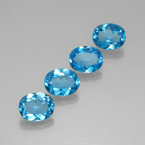 Topazio naturale blu da 8,49 ct, taglio ovale, VVS