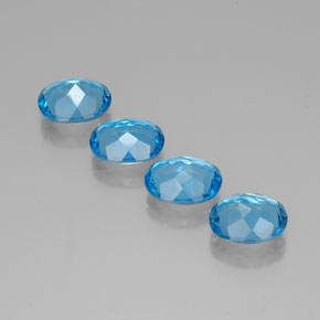 Topazio naturale blu da 8,49 ct, taglio ovale, VVS