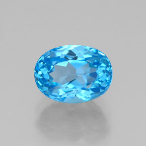 Topazio naturale blu da 2,01 ct, taglio ovale, VVS