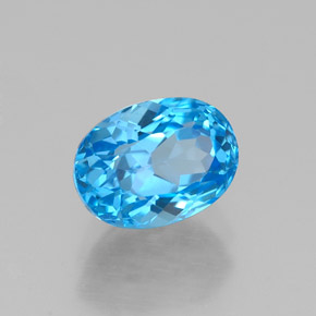 Topazio naturale blu da 2,01 ct, taglio ovale, VVS