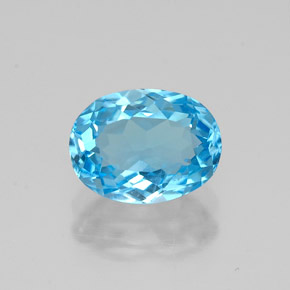 Topazio naturale blu da 1,62 ct, taglio ovale, VVS