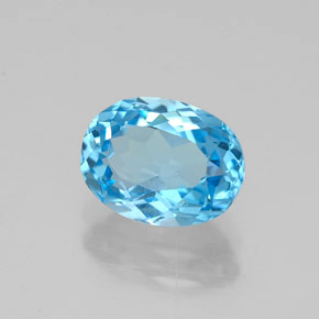 Topazio naturale blu da 1,62 ct, taglio ovale, VVS