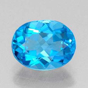 Topazio naturale blu da 2,28 ct, taglio ovale, VVS