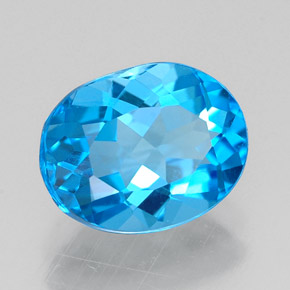 Topazio naturale blu da 2,28 ct, taglio ovale, VVS