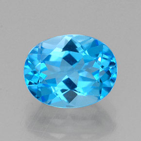 Topazio naturale blu da 2,46 ct, taglio ovale, VVS