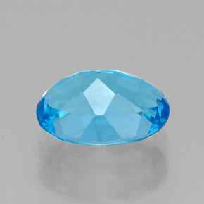 Topazio naturale blu da 1,69 ct, taglio ovale, VS