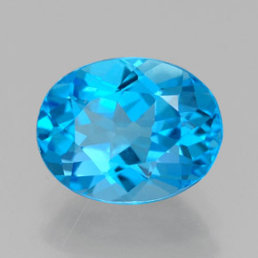 Topazio naturale blu da 2,25 ct, taglio ovale, VVS