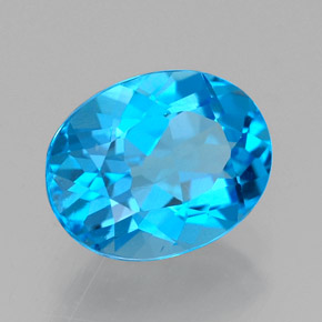 Topazio naturale blu da 2,25 ct, taglio ovale, VVS