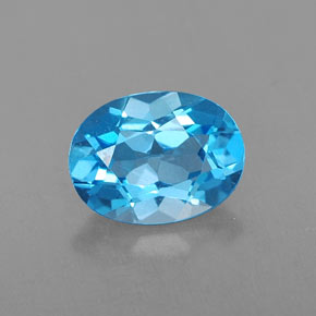 Topazio naturale blu da 1,64 ct, taglio ovale, VVS