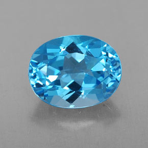 Topazio naturale blu da 2,54 ct, taglio ovale, VVS