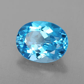 Topazio naturale blu da 2,54 ct, taglio ovale, VVS