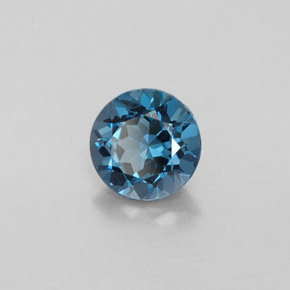 Topazio naturale blu da 1,45 ct, taglio rotondo, VVS-VS