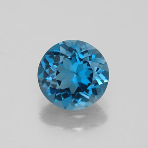 Topazio naturale blu da 1,53 ct, taglio rotondo, VVS
