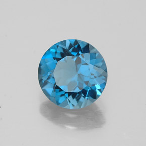 Topazio naturale blu da 1,53 ct, taglio rotondo, VVS