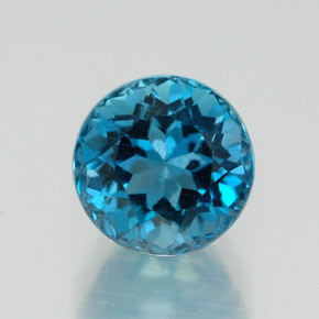 Topazio naturale blu da 2,12 ct, taglio rotondo, VS-SI