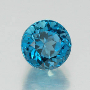 Topazio naturale blu da 2,12 ct, taglio rotondo, VS-SI