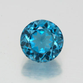 Topazio naturale blu da 1,73 ct, taglio rotondo, VS-SI