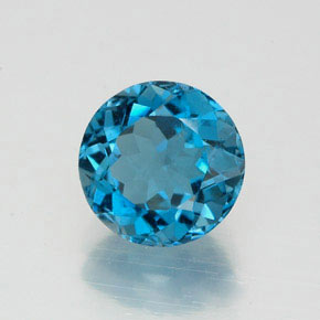 Topazio naturale blu da 1,73 ct, taglio rotondo, VS-SI