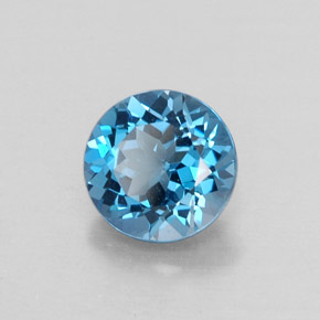 Topazio naturale blu da 1,65 ct, taglio rotondo, VVS-VS