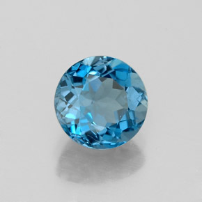 Topazio naturale blu da 1,53 ct, taglio rotondo, VVS-VS