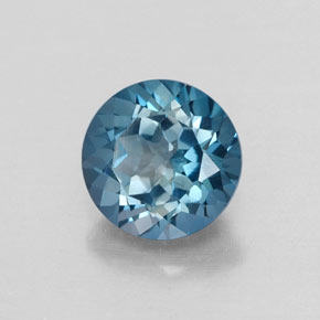 Topazio naturale blu da 1,82 ct, taglio rotondo, VVS