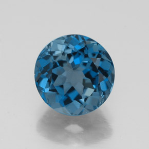 Topazio naturale blu da 2,68 ct, taglio rotondo, VVS