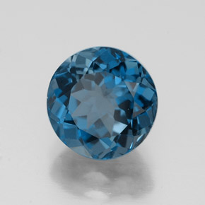 Topazio naturale blu da 2,68 ct, taglio rotondo, VVS