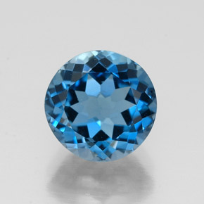 Topazio naturale blu da 2,62 ct, taglio rotondo, VVS