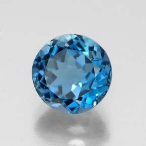 Topazio naturale blu da 2,62 ct, taglio rotondo, VVS