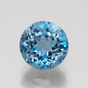 Topazio naturale blu da 2,79 ct, taglio rotondo, VVS