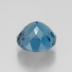 Topazio naturale blu da 2,79 ct, taglio rotondo, VVS