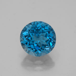 Topazio naturale blu da 2,63 ct, taglio rotondo, VS-SI