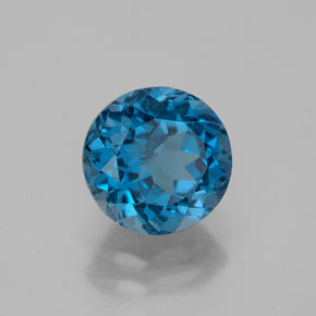 Topazio naturale blu da 2,63 ct, taglio rotondo, VS-SI