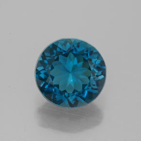 Topazio naturale blu da 2,32 ct, taglio rotondo, VVS