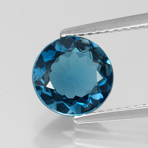 Topazio naturale blu da 2,05 ct, taglio rotondo, VVS-VS
