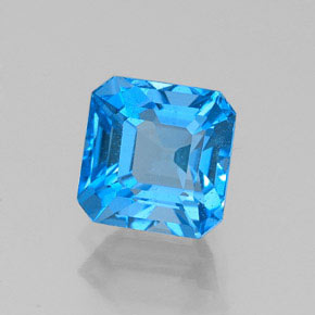 Topazio naturale blu da 2,23 ct, taglio smeraldo, VS-SI