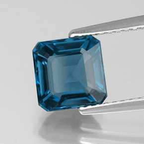 Topazio naturale blu da 2,32 ct, taglio smeraldo, VVS
