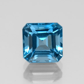 Topazio naturale blu da 2,41 ct, taglio smeraldo, VVS