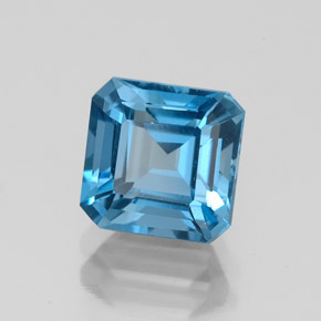 Topazio naturale blu da 2,41 ct, taglio smeraldo, VVS