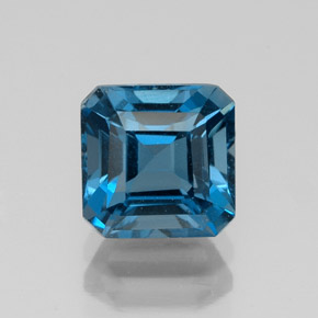 Topazio naturale blu da 2,58 ct, taglio smeraldo, VVS