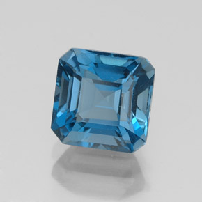 Topazio naturale blu da 2,58 ct, taglio smeraldo, VVS