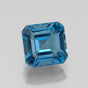 Topazio naturale blu da 2,44 ct, taglio smeraldo, VS