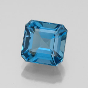 Topazio naturale blu da 2,44 ct, taglio smeraldo, VS