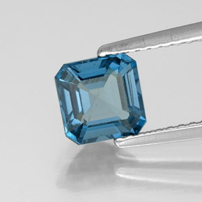 Topazio naturale blu da 1,31 ct, taglio smeraldo, VS