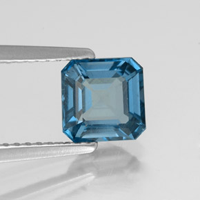 Topazio naturale blu da 1,31 ct, taglio smeraldo, VS