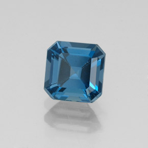 Topazio naturale blu da 1,30 ct, taglio smeraldo, VVS-VS