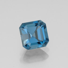 Topazio naturale blu da 1,30 ct, taglio smeraldo, VVS-VS